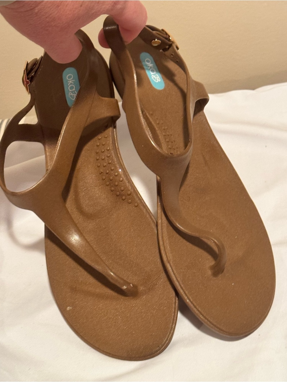 NWOT Oka-B Brown Women's T-Strap Sandals, Size 9